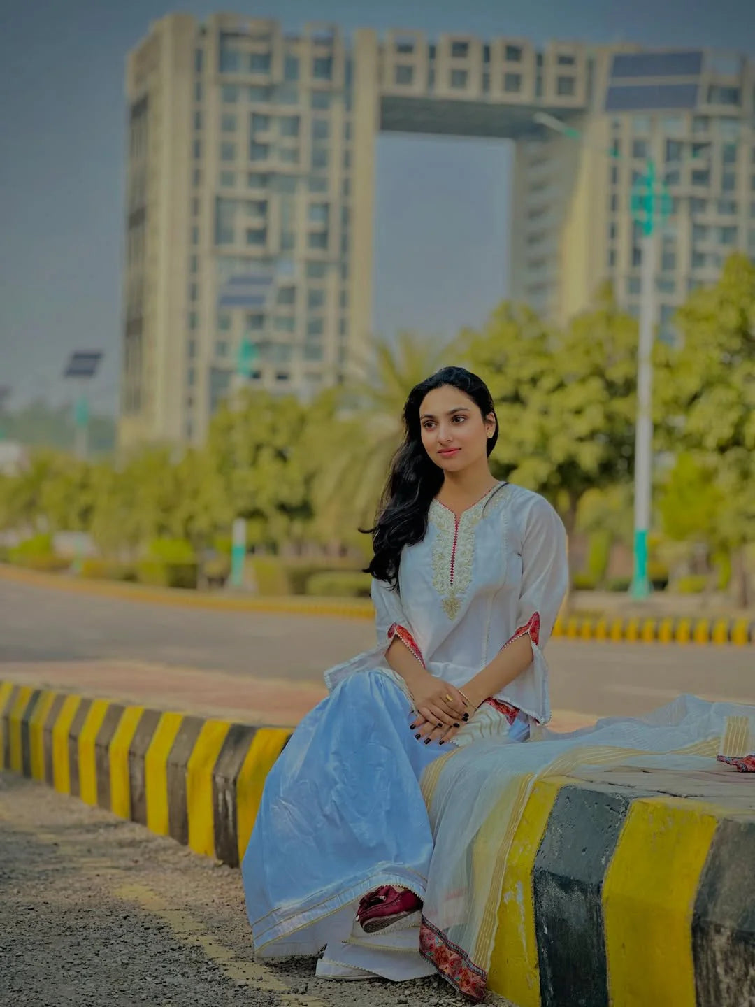 Elegant White Sharara Pants for Women