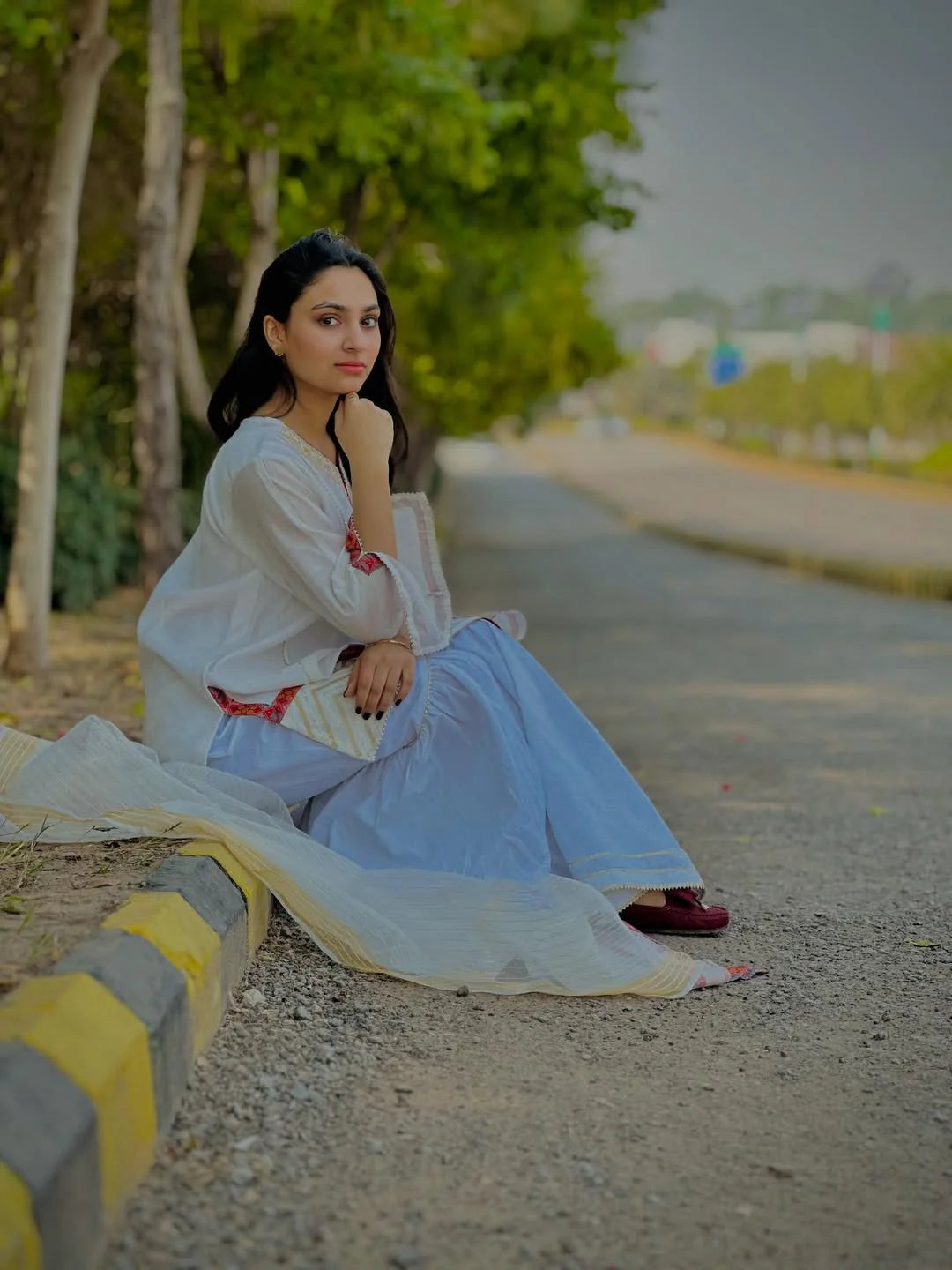 Elegant White Sharara Pants for Women