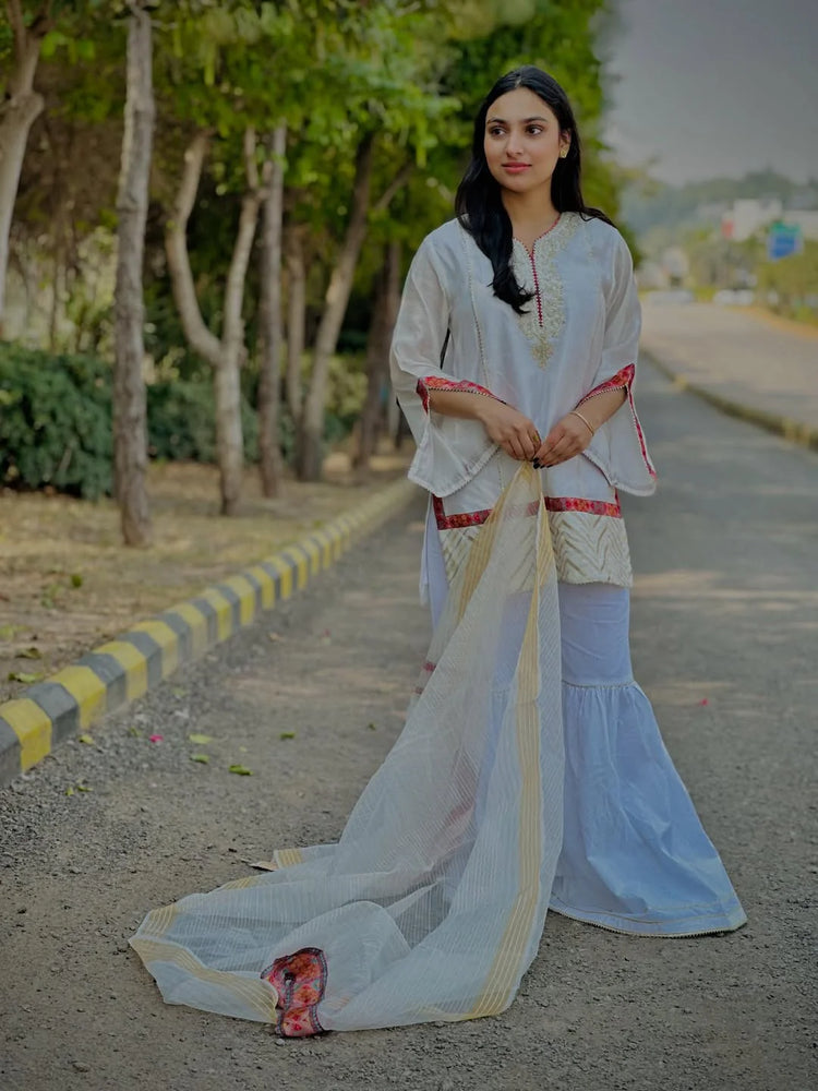 Elegant White Sharara Pants For Women - Urban Cut