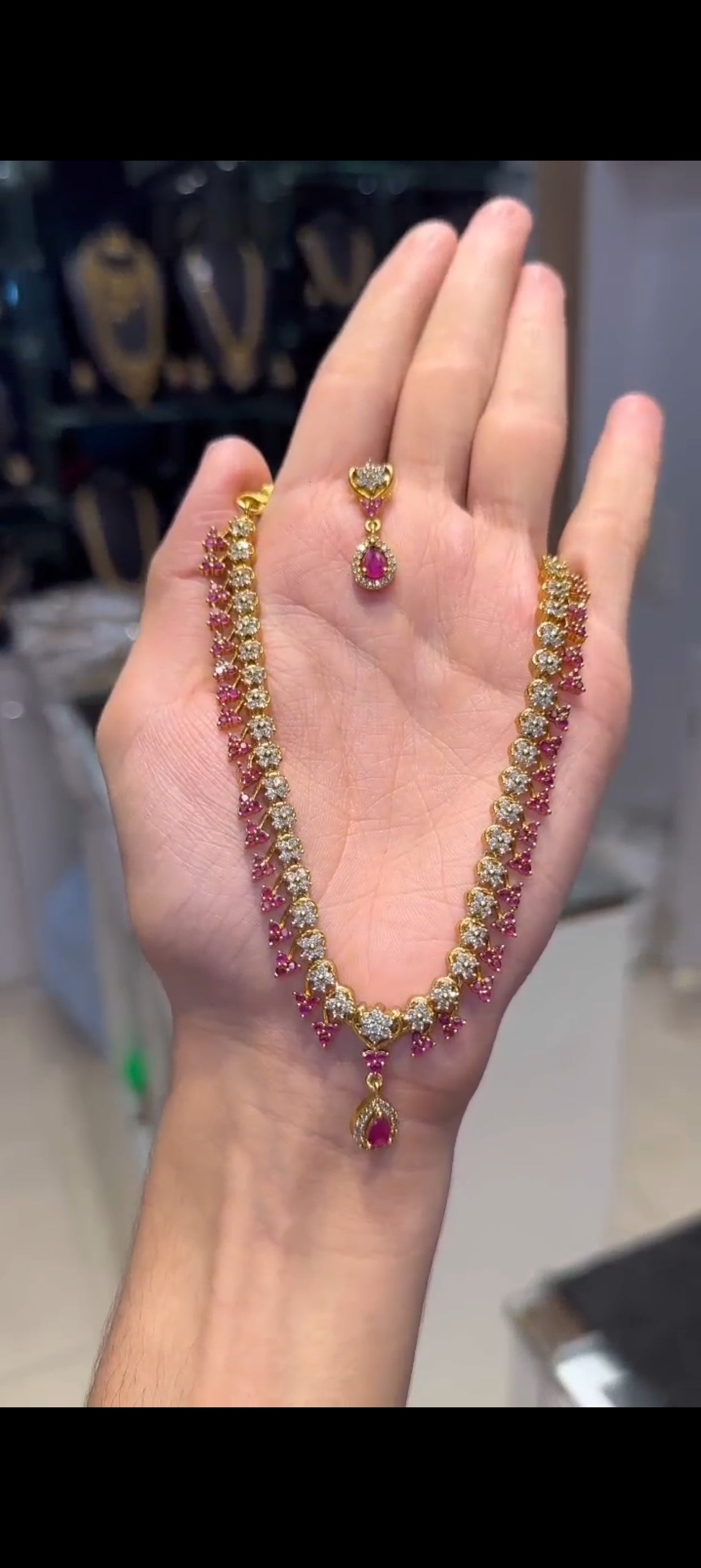 Diamond Designer Red Set - Aloro Jewels