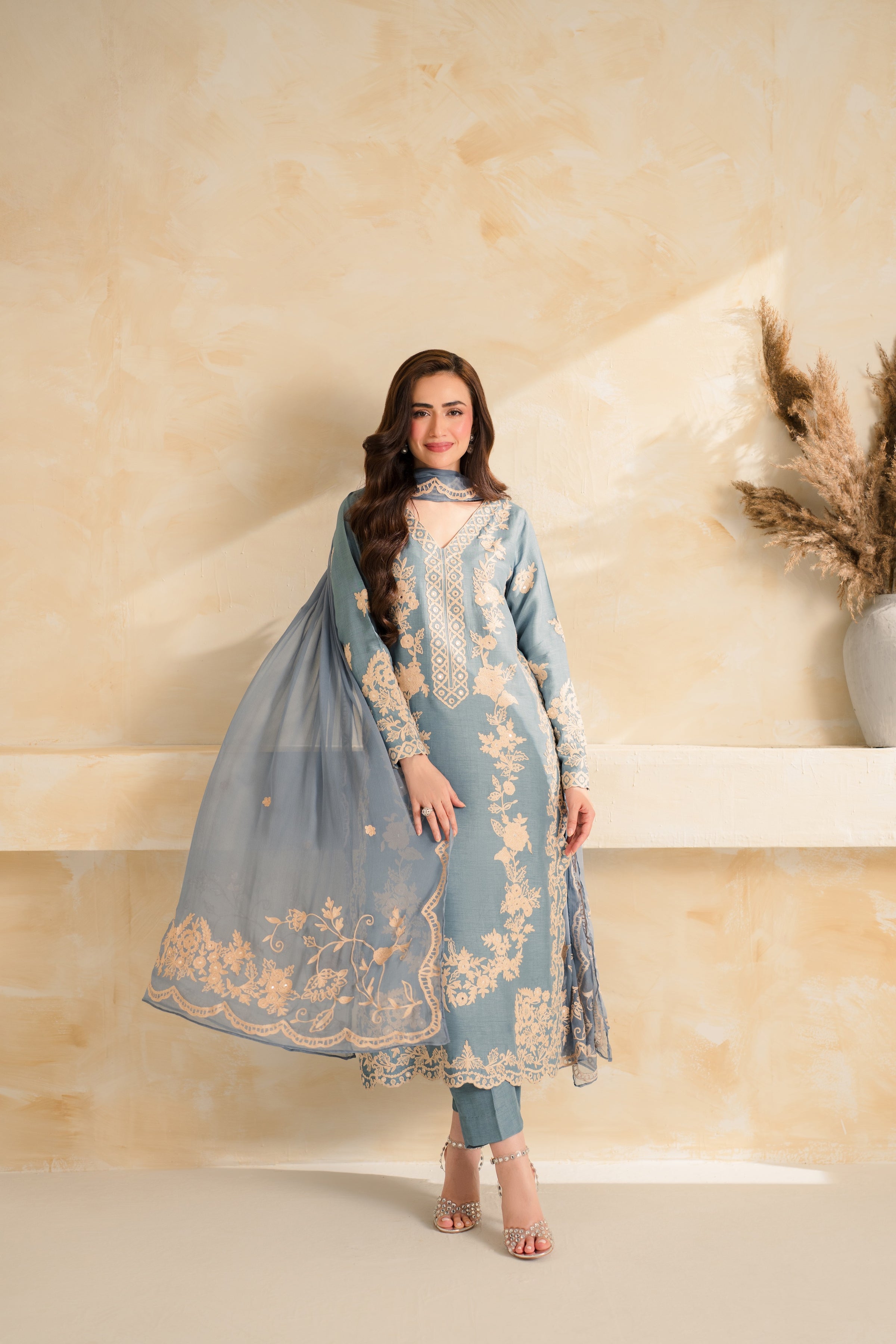 MAHZEEB 3PCS Stitched - Tawakal Closet