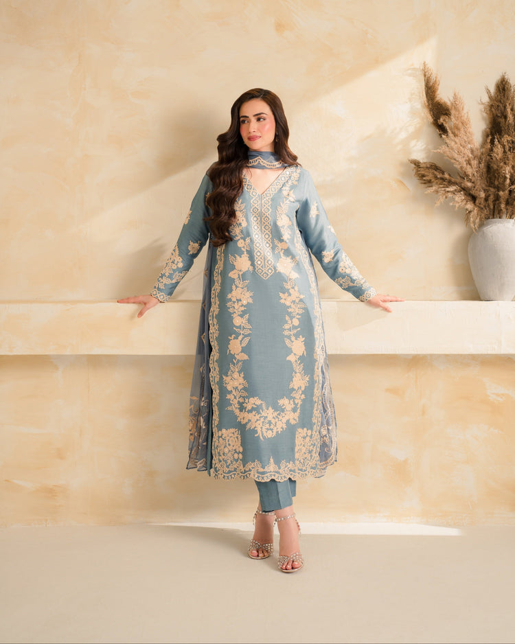 MAHZEEB 3PCS Stitched - Tawakal Closet