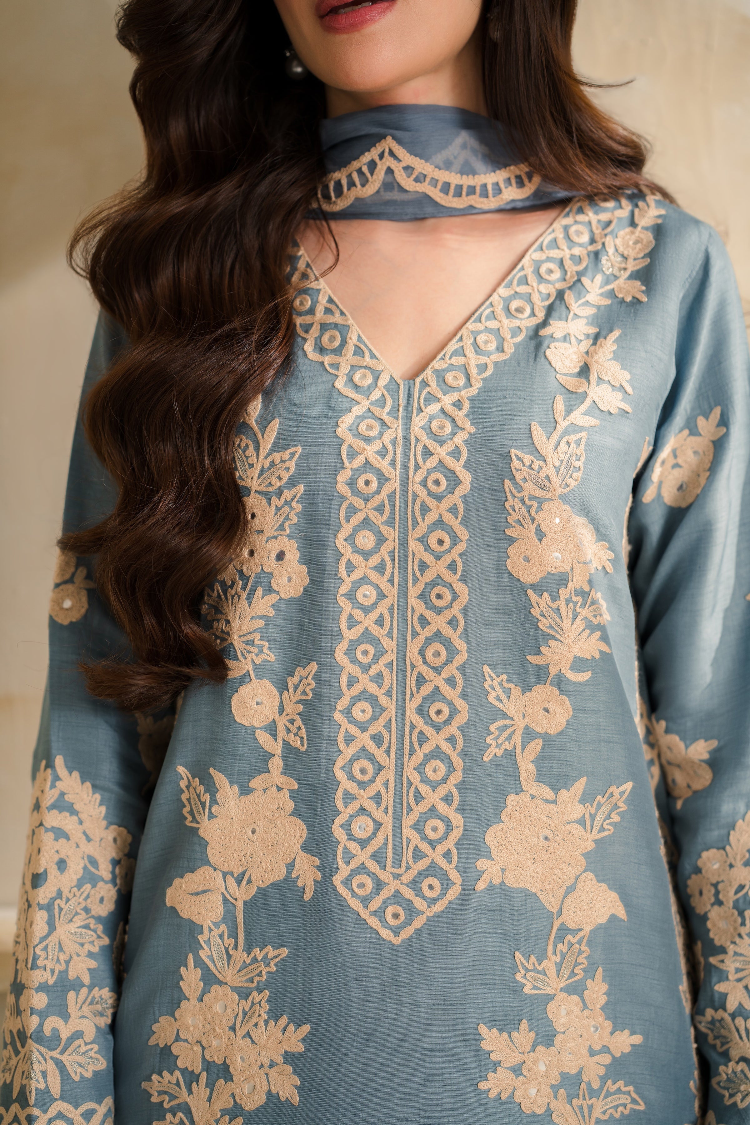 MAHZEEB 3PCS Stitched - Tawakal Closet