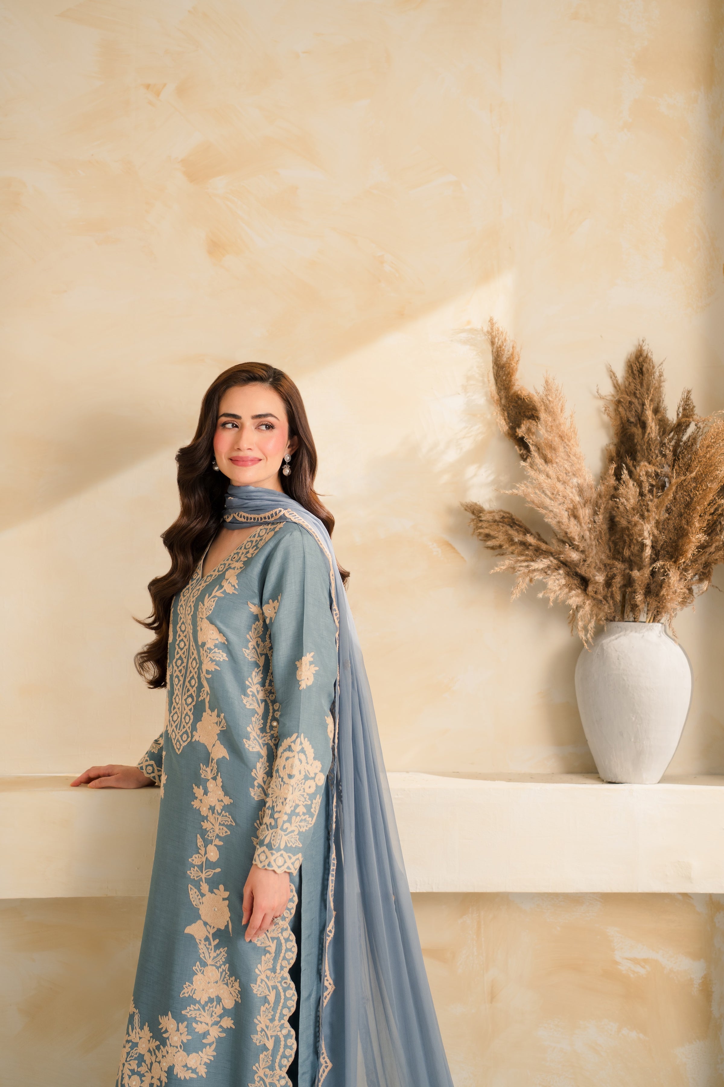 MAHZEEB 3PCS Stitched - Tawakal Closet