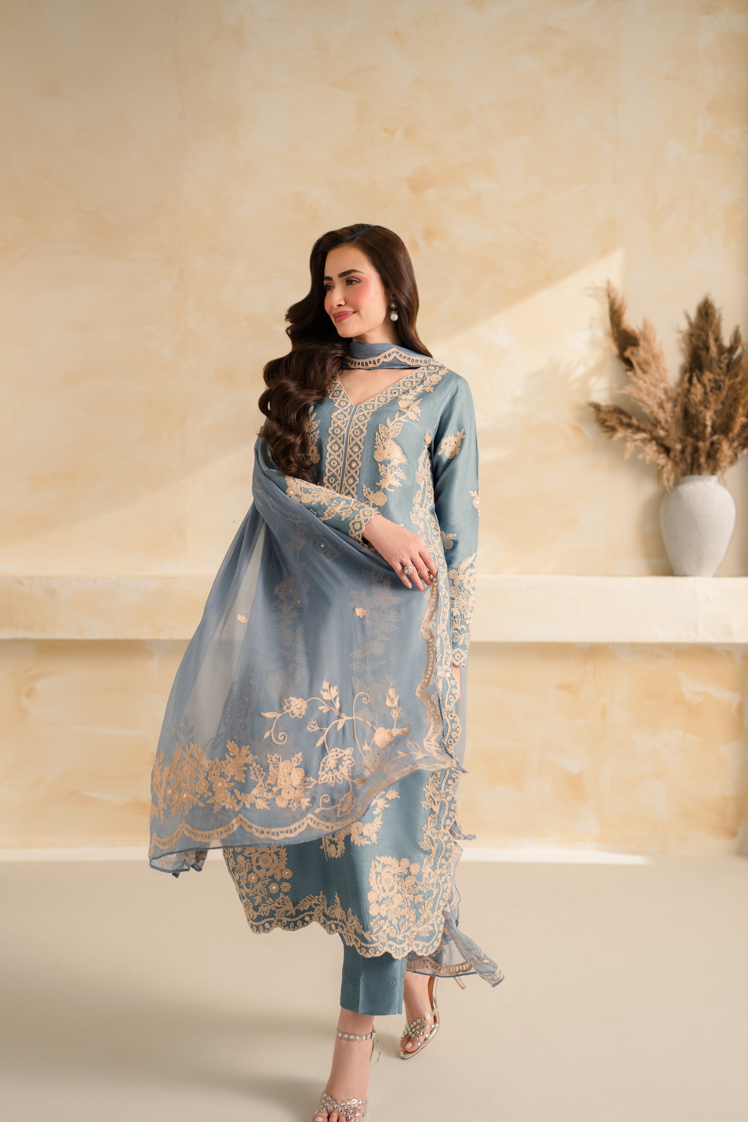 MAHZEEB 3PCS Stitched - Tawakal Closet