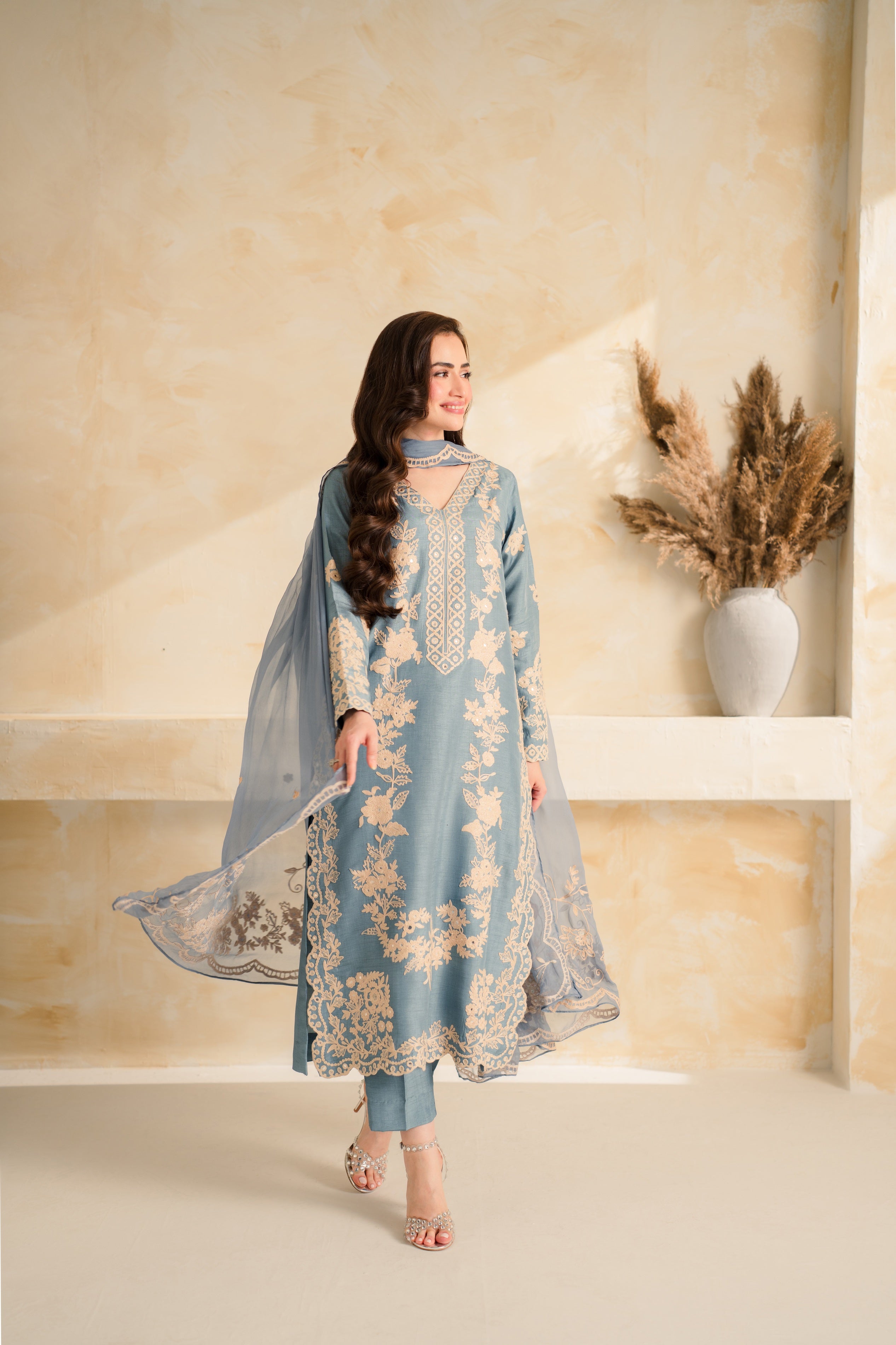 MAHZEEB 3PCS Stitched - Tawakal Closet