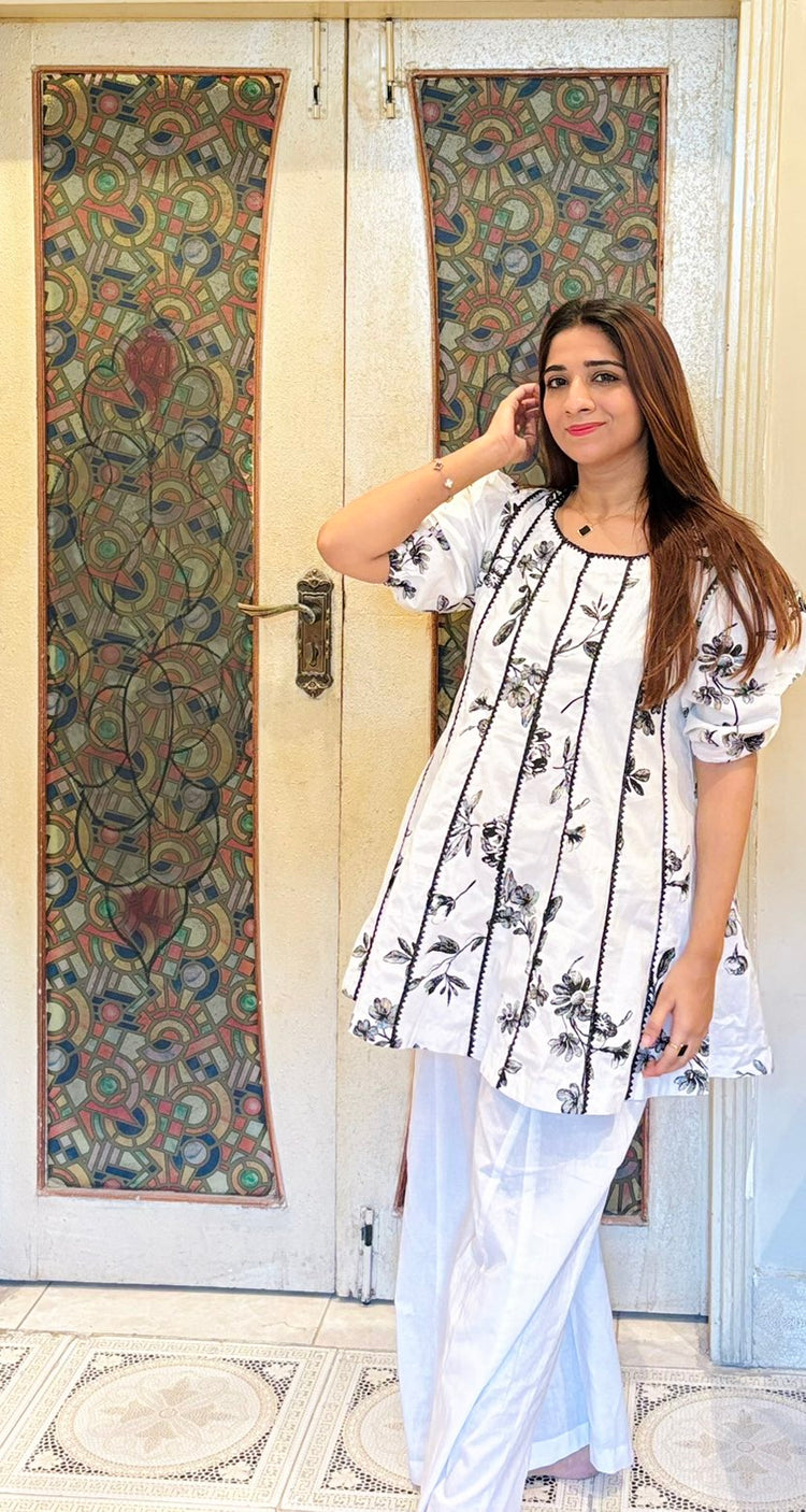 Women'S Cotton Printed Co-Ord Set With Dhaka Pants - Urban Cut