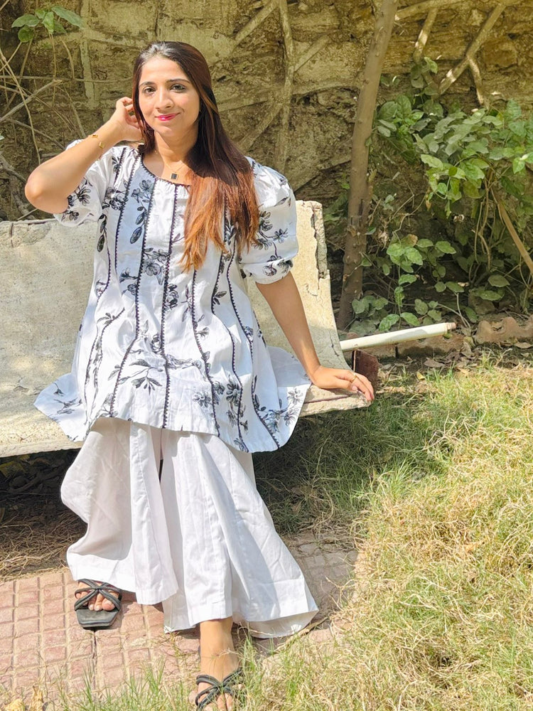 Women'S Cotton Printed Co-Ord Set With Dhaka Pants - Urban Cut