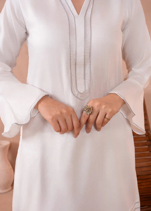 White short shirt with lehnga - Zeekstore