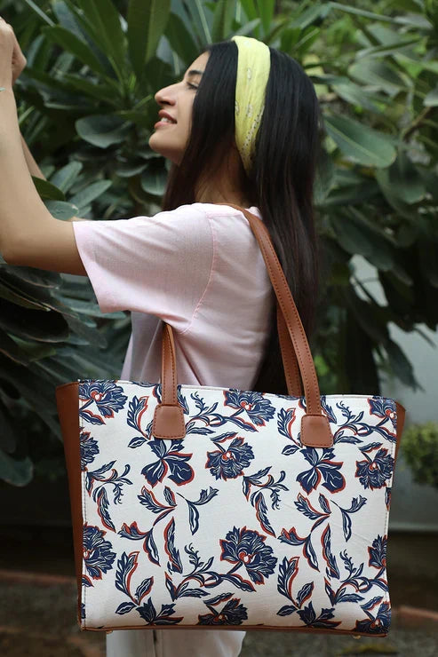Uni Canvas Tote - Blue Flower - HBH