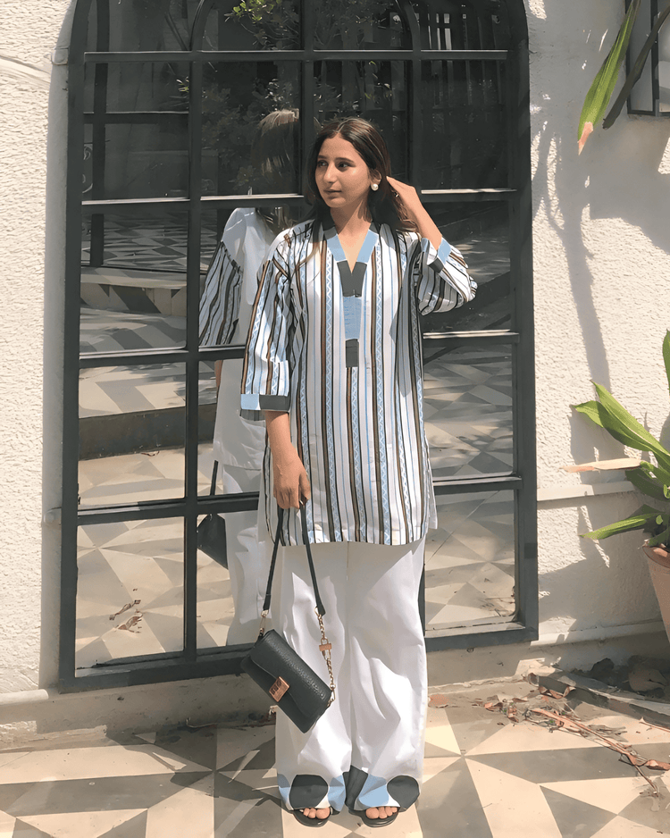 2 Piece Cotton Embellished  Co- Ord Set - Urban Cut