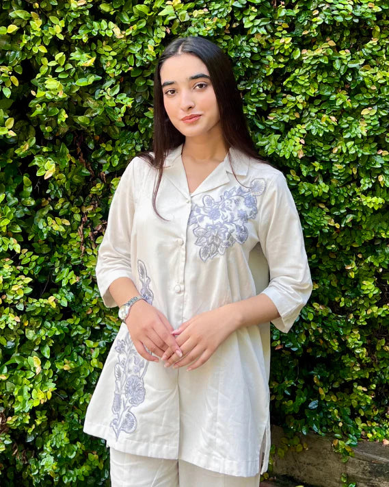 Embroidered Cotton 2-Piece Co-Ord Set