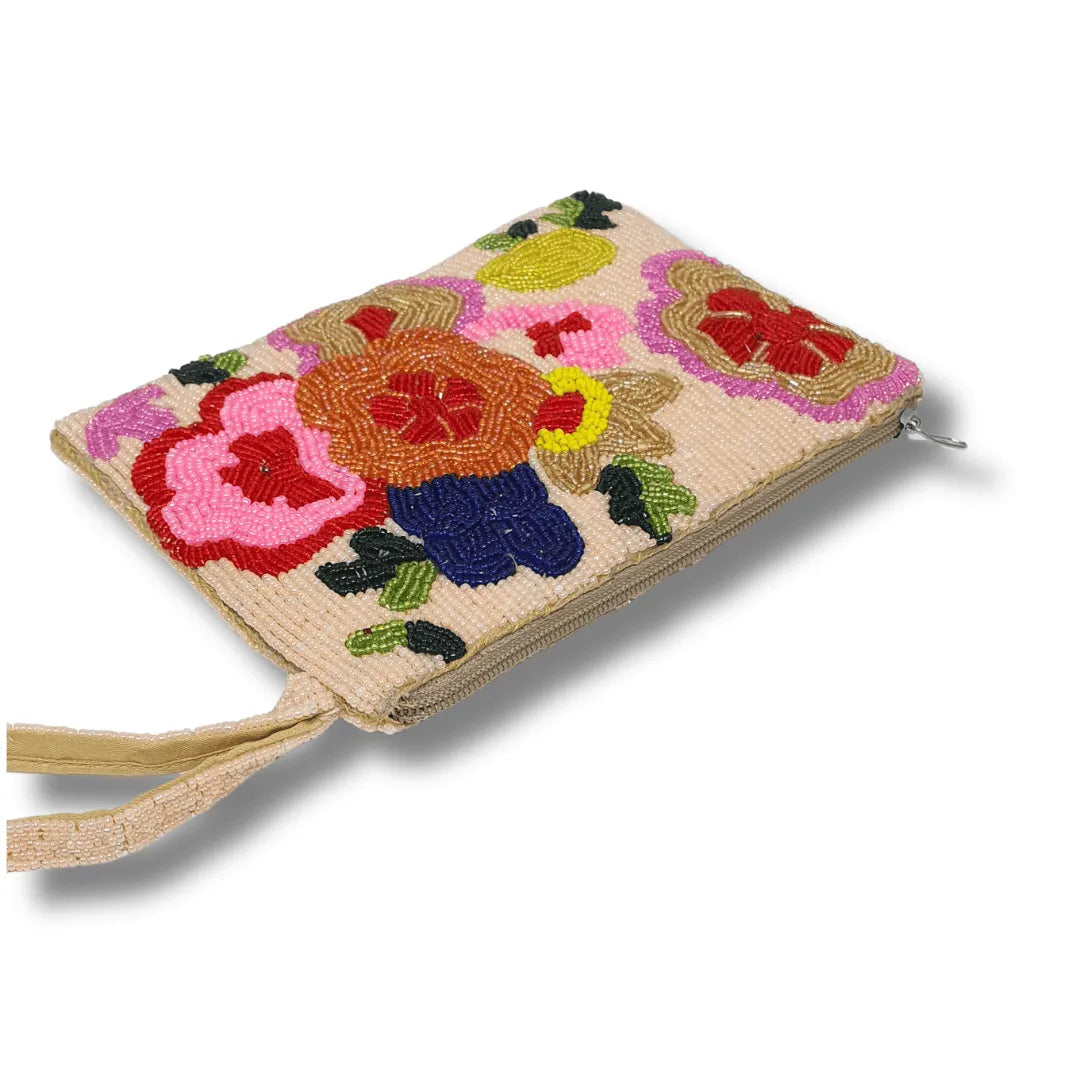 Peach Blossom Beaded Wallet - Lilaycs