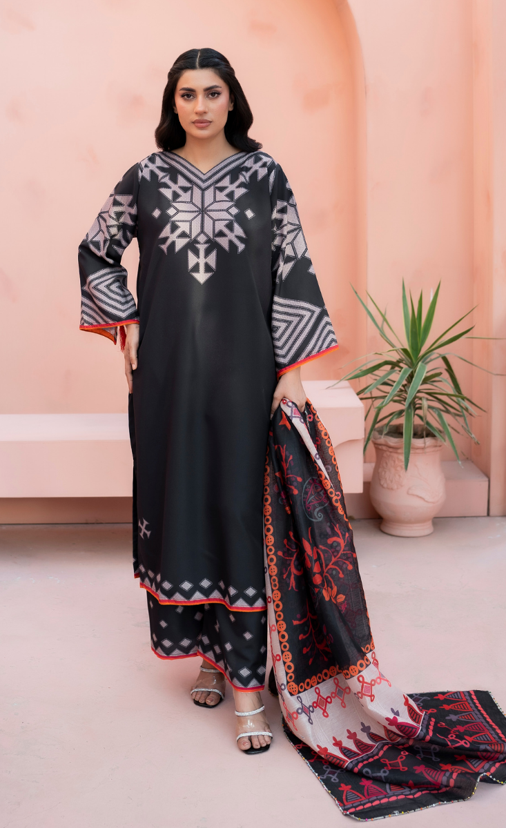 Shahnoor - Stitched 3 Pcs - Kala Jora
