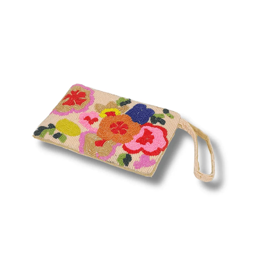 Peach Blossom Beaded Wallet - Lilaycs
