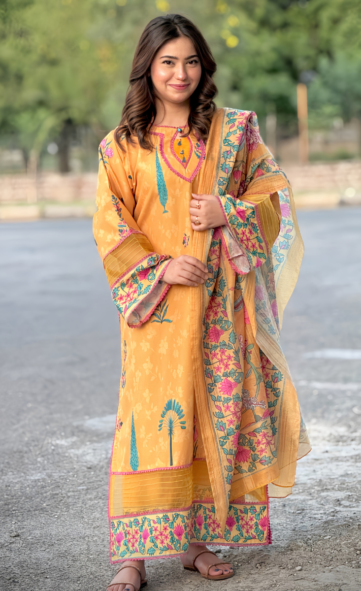 Zarqa Gul - Stitched 3 Pcs - Kala Jora