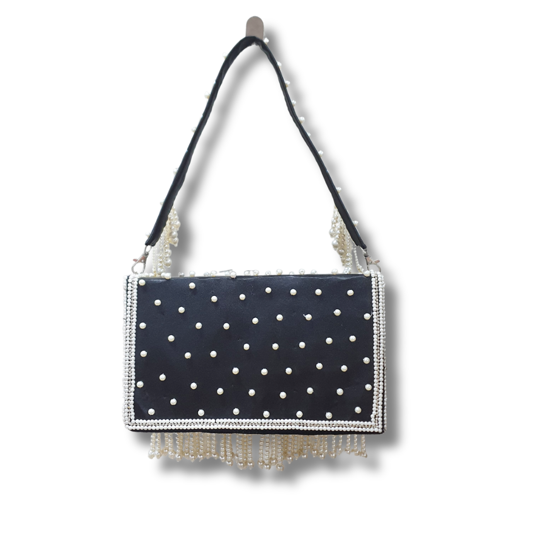 Black Crystal Pearl Bag - Lilaycs