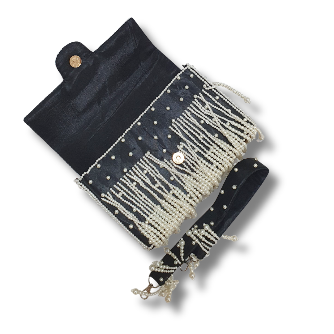 Black Crystal Pearl Bag - Lilaycs