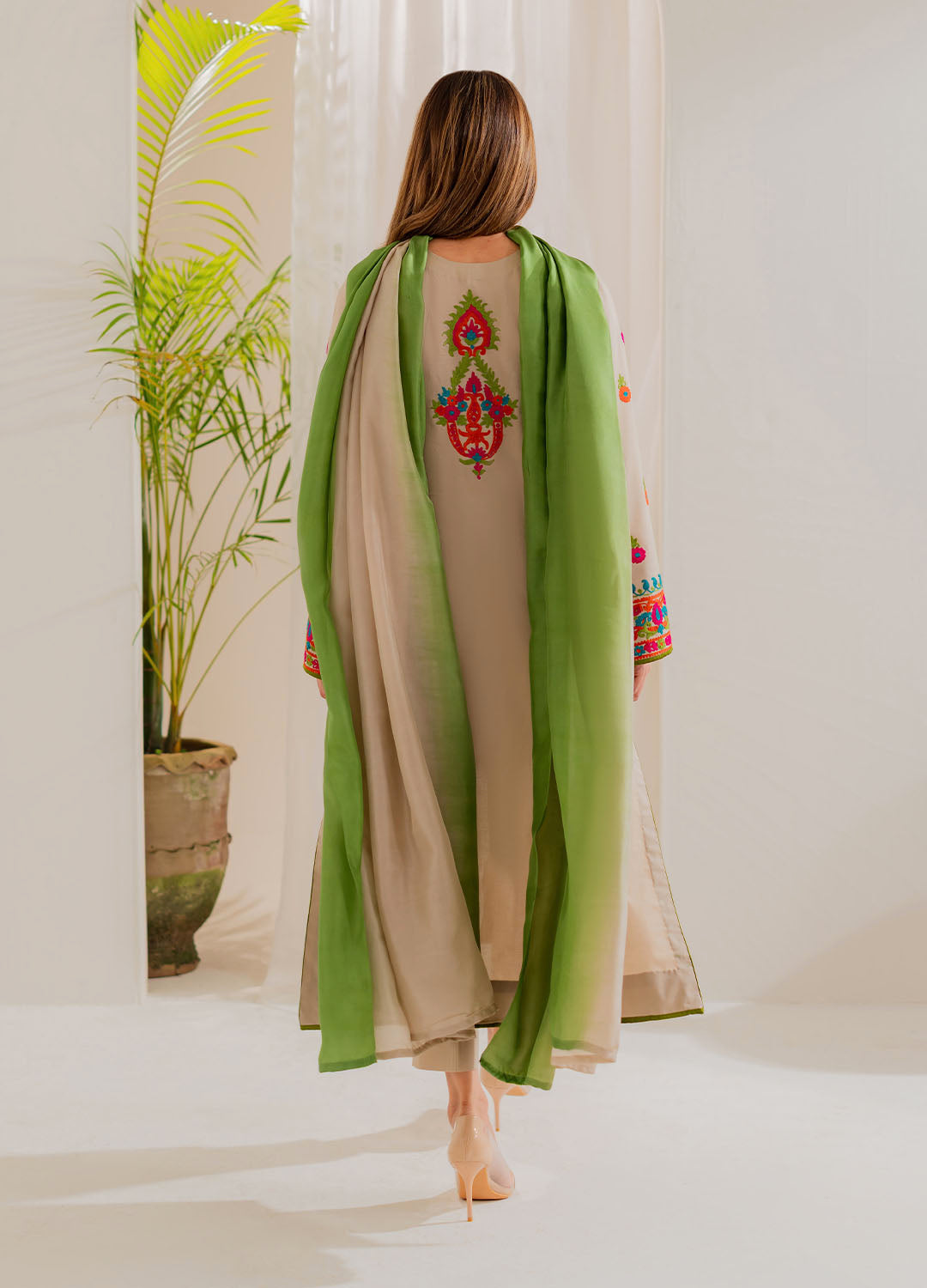 Multi Color 3Pcs Embroidery - Tawakal Closet