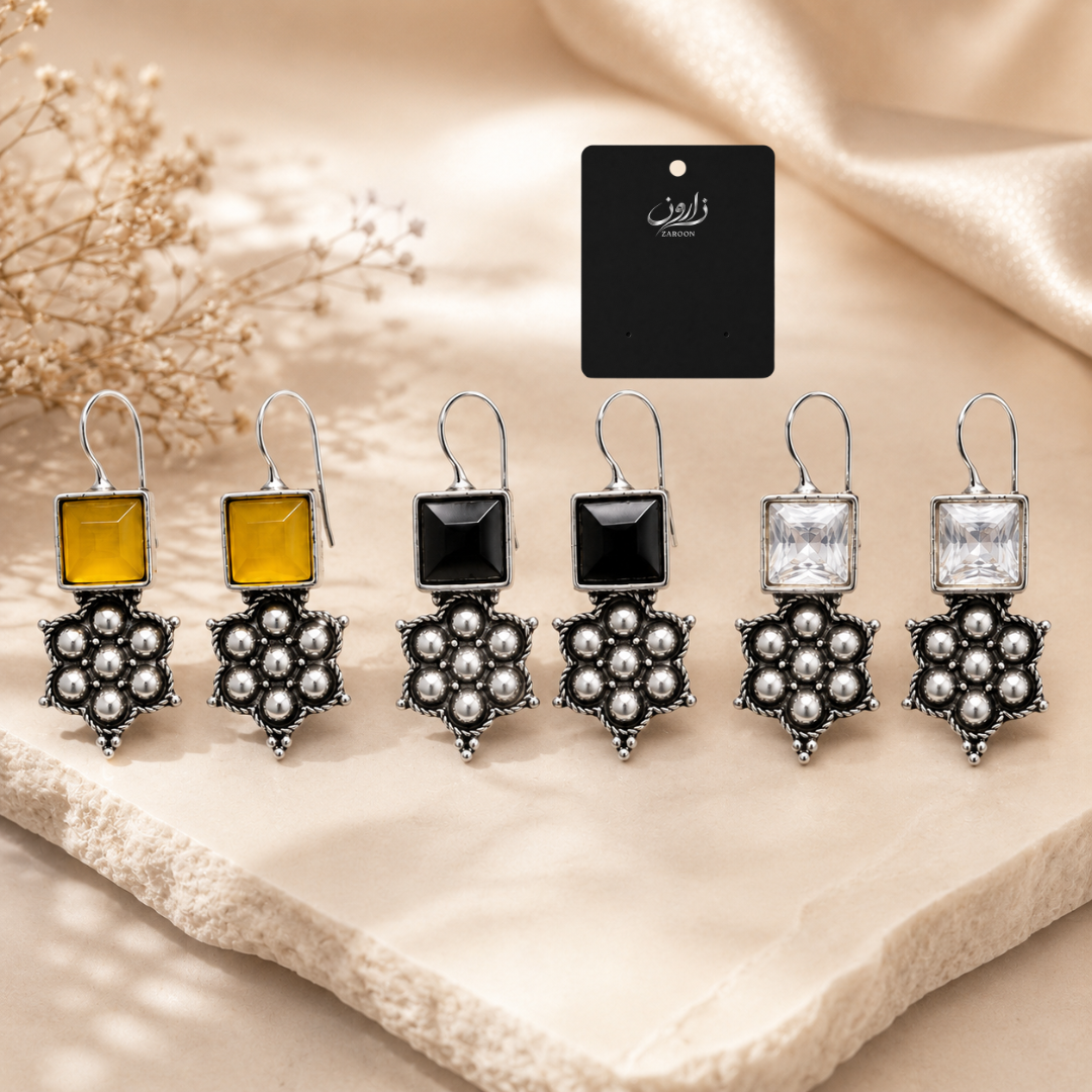 Vintage Floral Studs Earrings - Zaroon