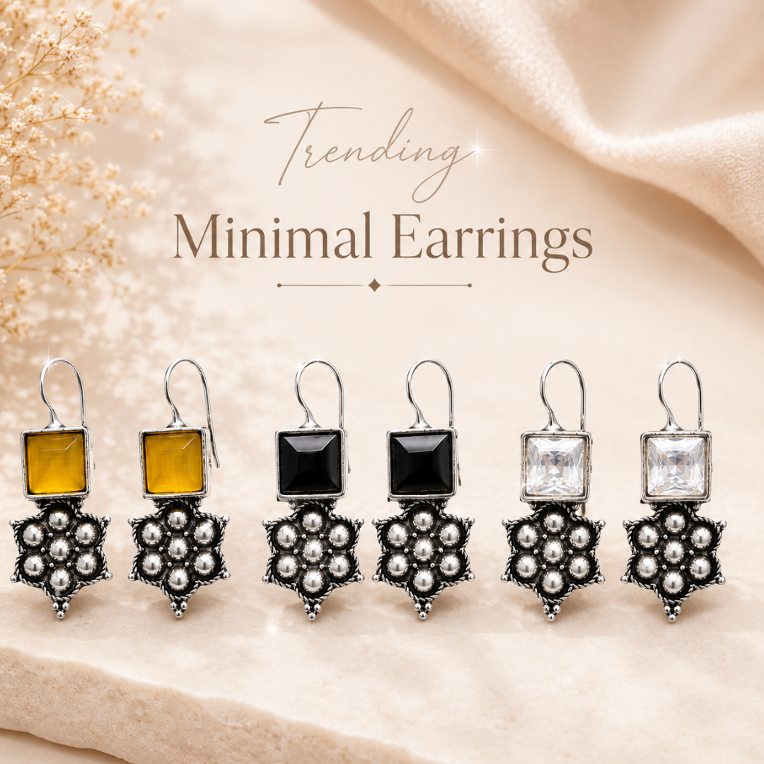 Vintage Floral Studs Earrings - Zaroon