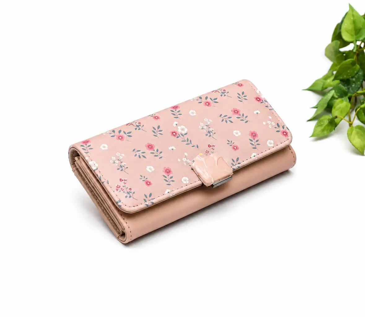 Floral Printed Wallets - Pink - HBH