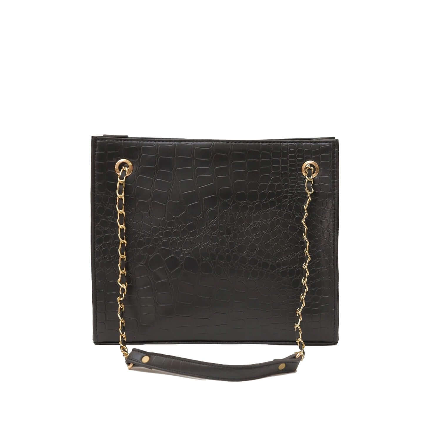 Crocodile Tote Black Tote Bag - Bag X
