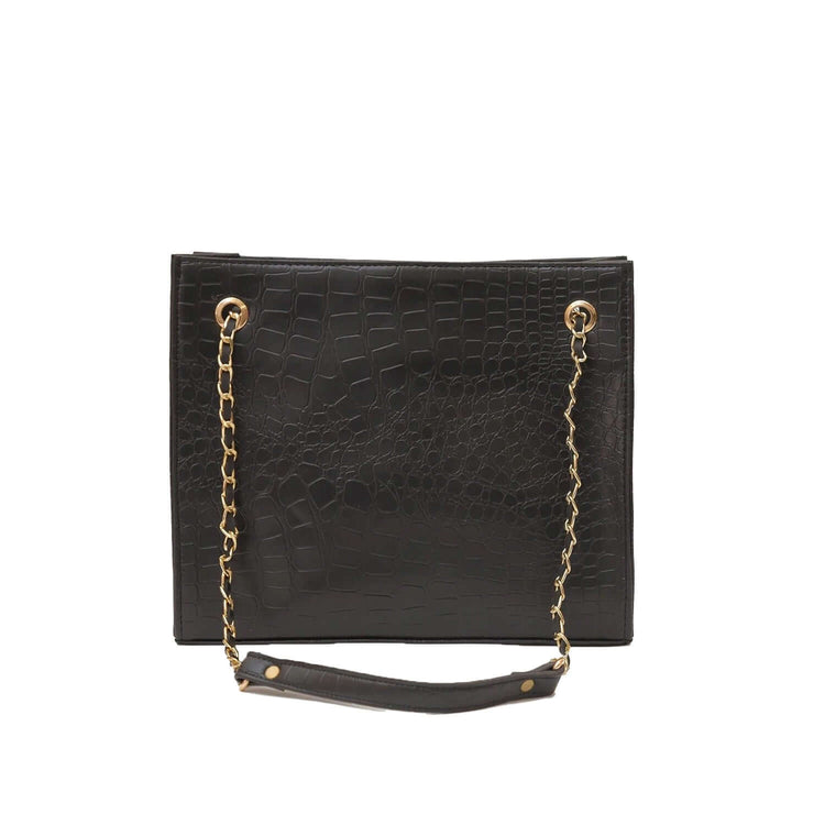 Crocodile Tote Black Tote Bag - Bag X