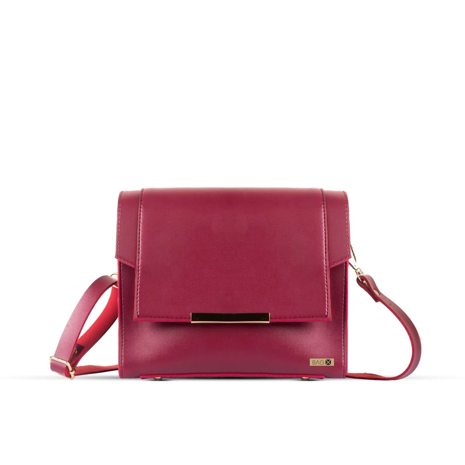 Blaze Maroon Handbag - Bag X
