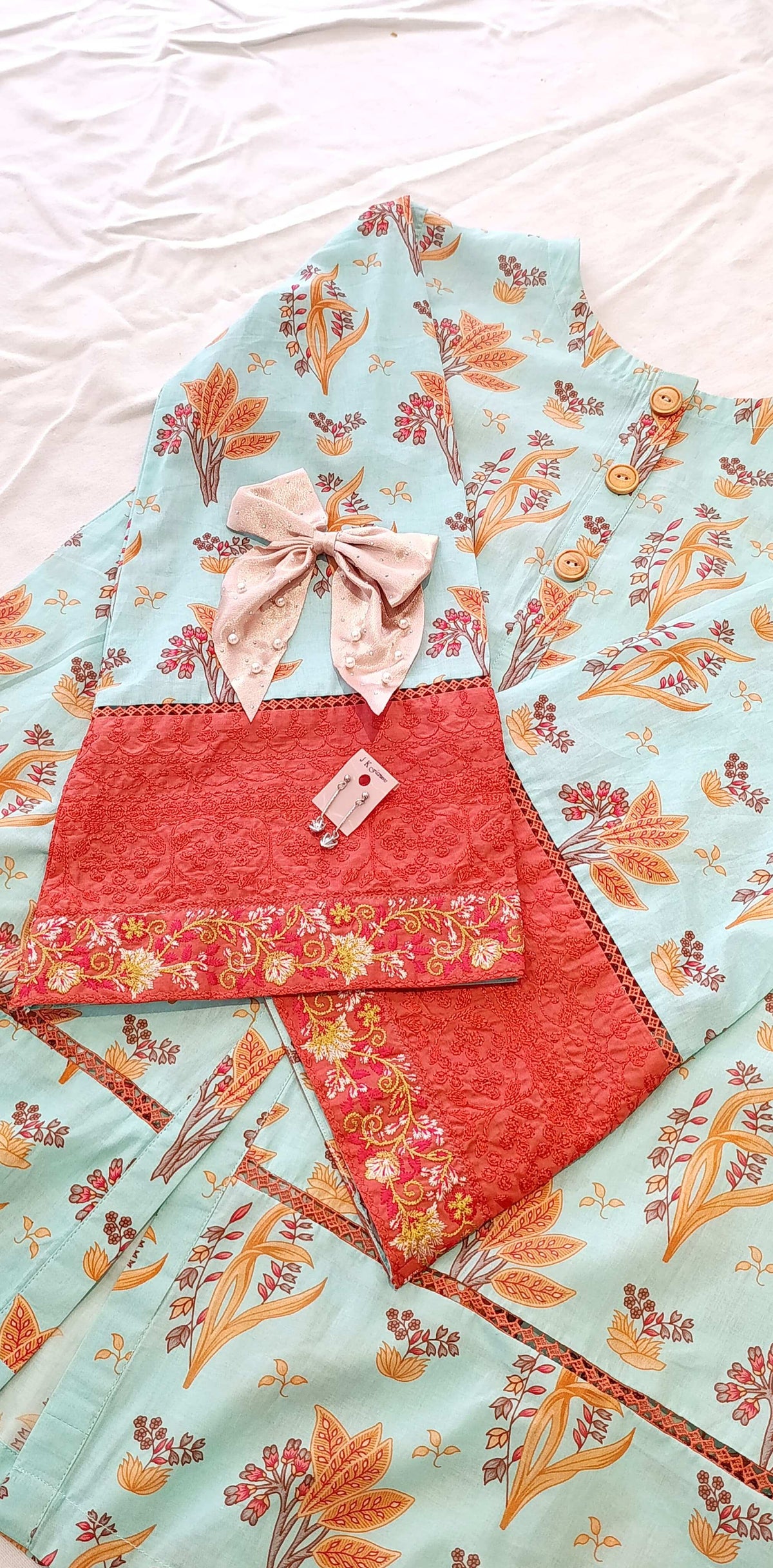 2 Piece Lawn Embroidered  Co- Ord Set