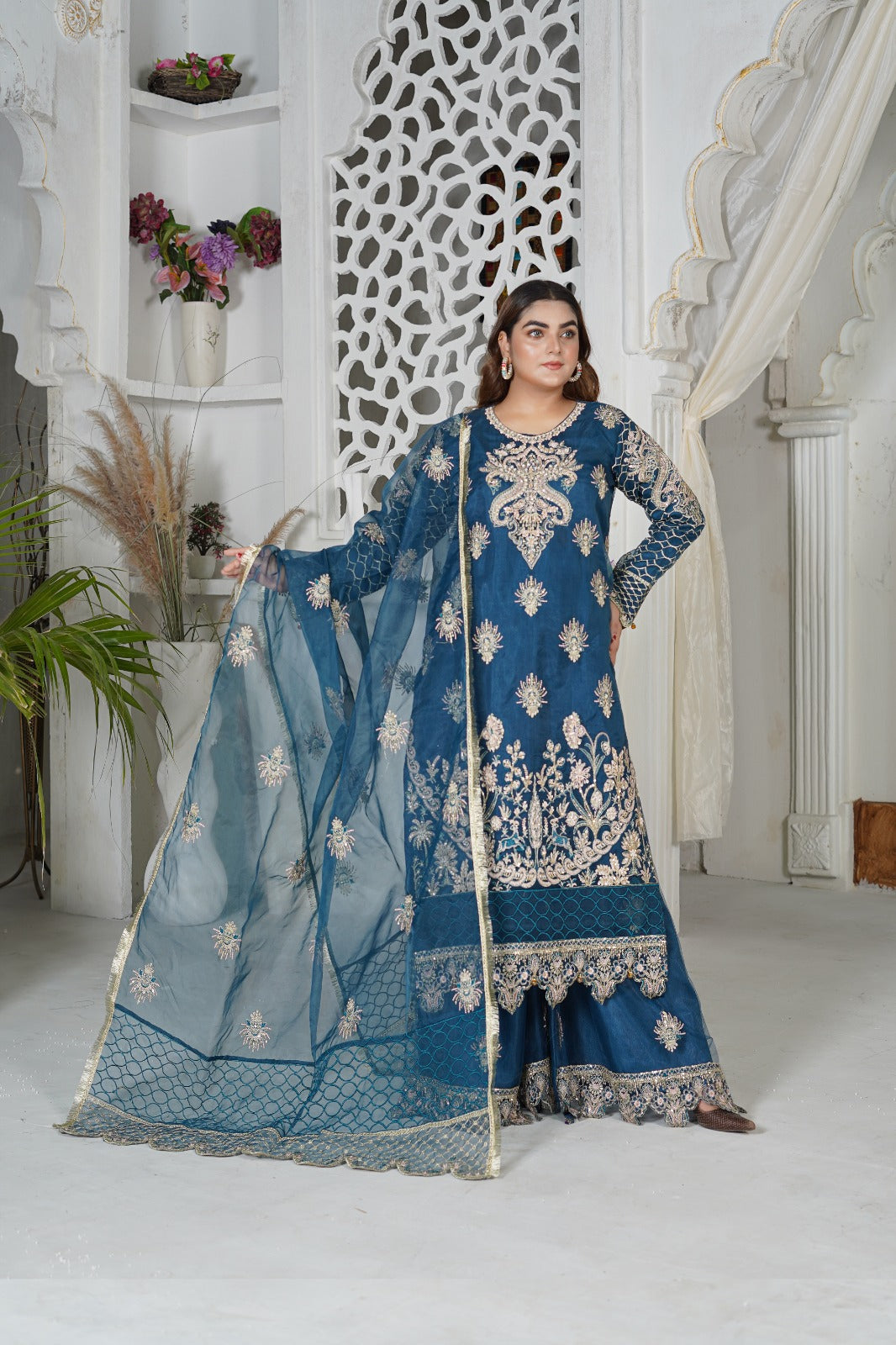 CLAIRE Luxe – D.Blue Sharara Luxury Clothing | Sundar Stitch
