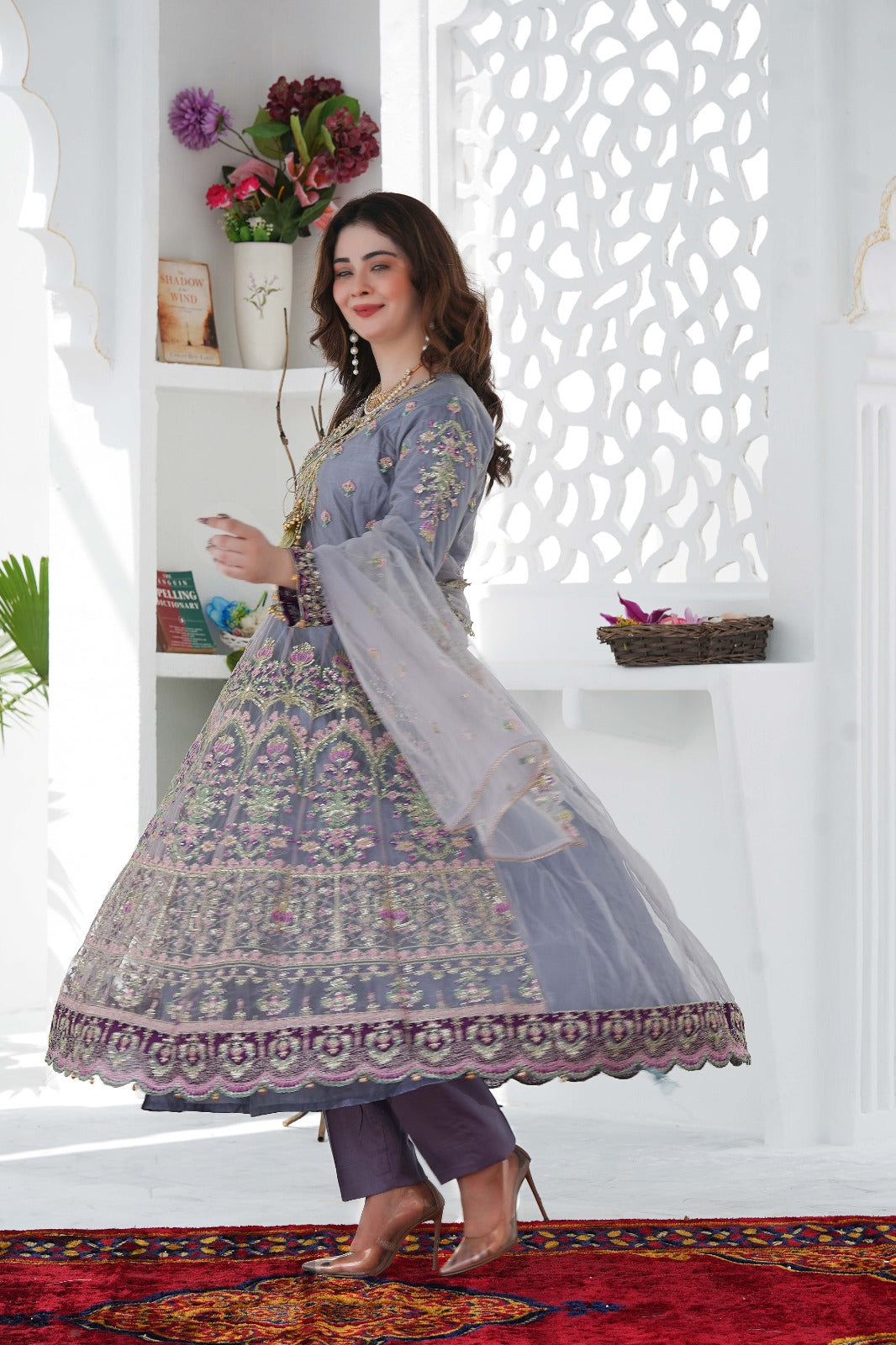 MORNING GLORY – Multihead Embroidered Pakistani Formal Firak Set |Sundar Stitch