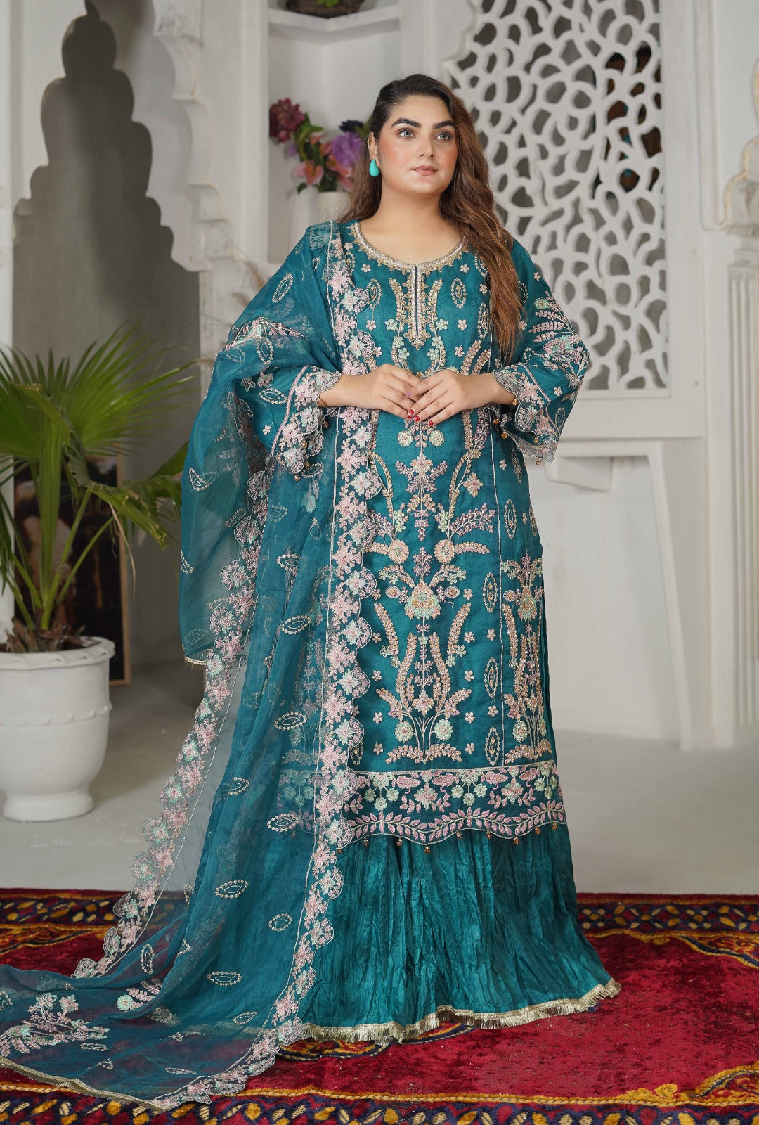 GARDEN BLOOM – Floral Festive Sharara Set | Sundar Stitch