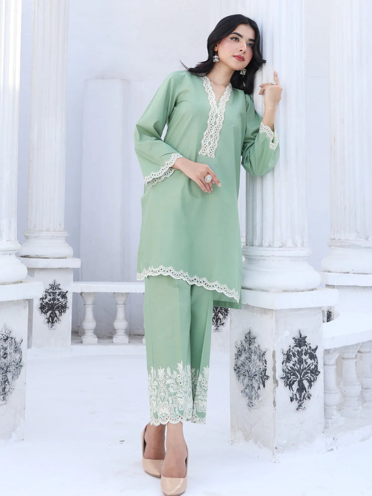 Mint Scallop - Premium Cotton - Jaanib