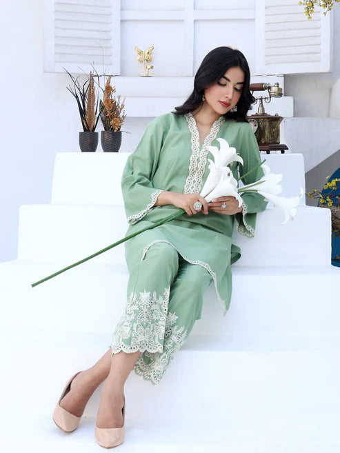 Mint Scallop - Premium Cotton - Jaanib