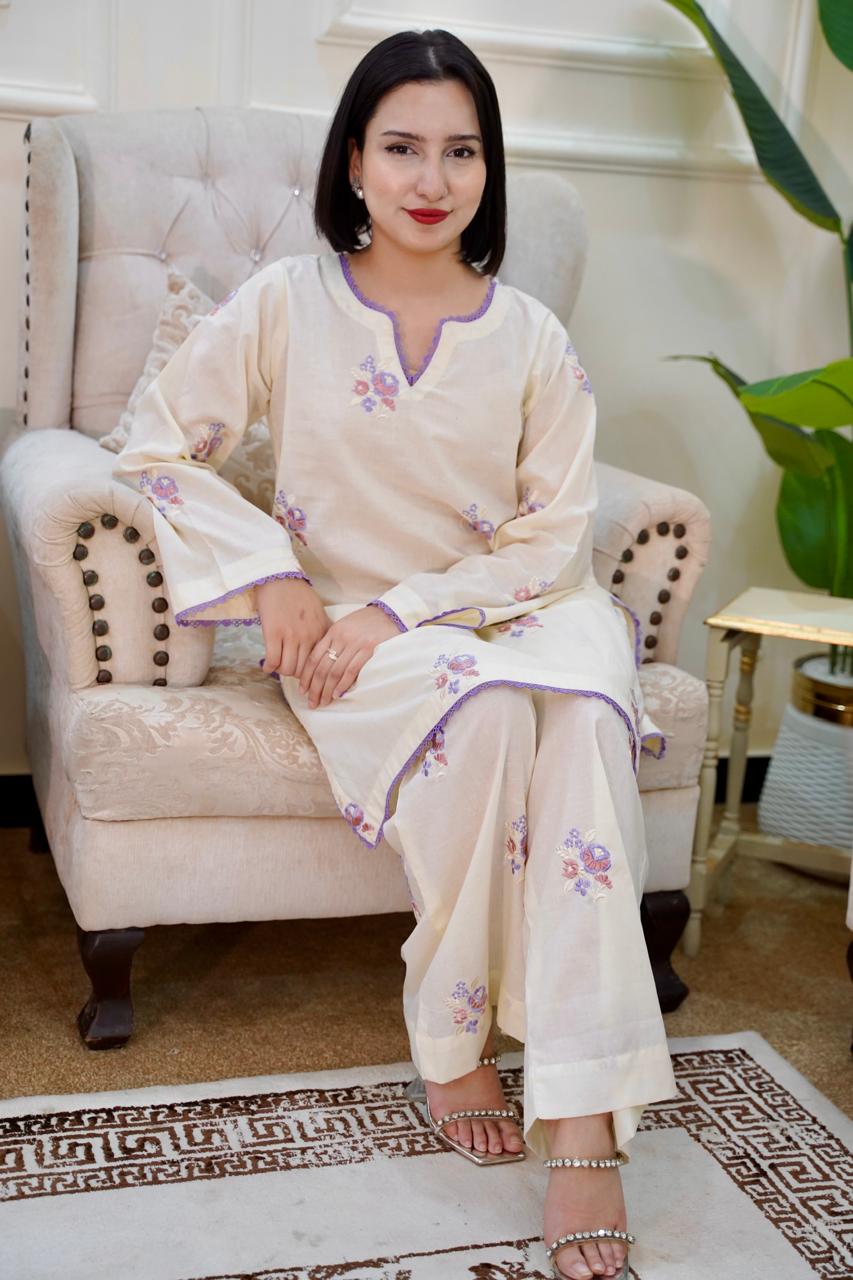 02-Piece Embroided Lawn Cotton | Stitched
