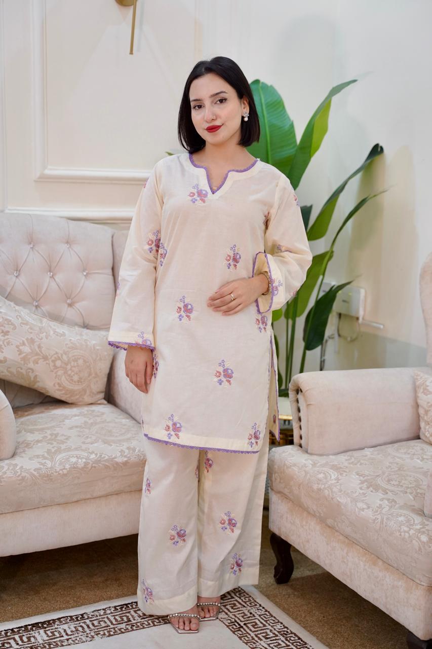 02-Piece Embroided Lawn Cotton | Stitched