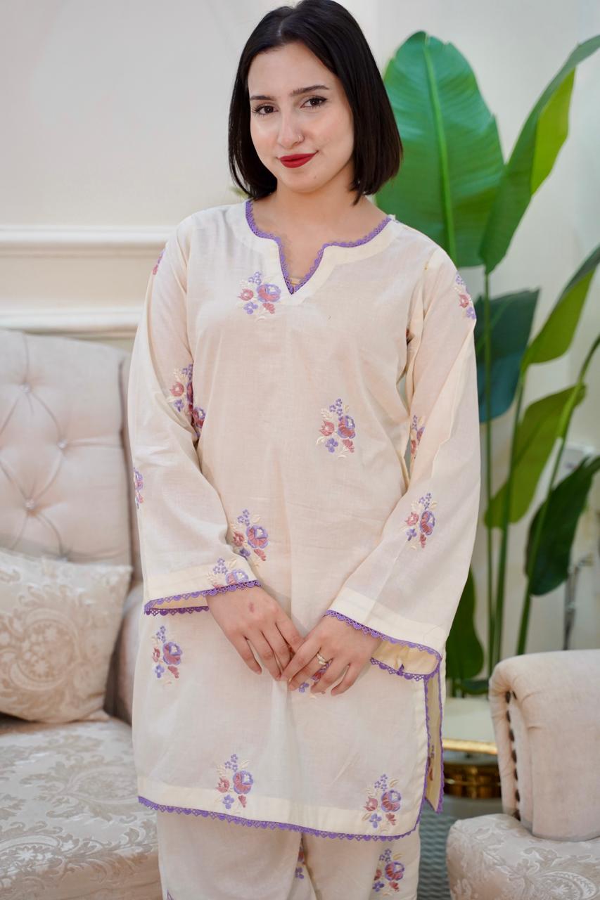 02-Piece Embroided Lawn Cotton | Stitched
