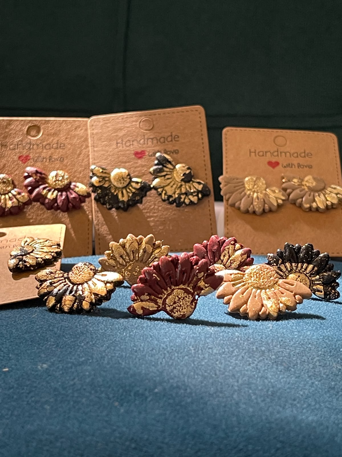 Floral Leaf Studs- Gold - Clay Boutique