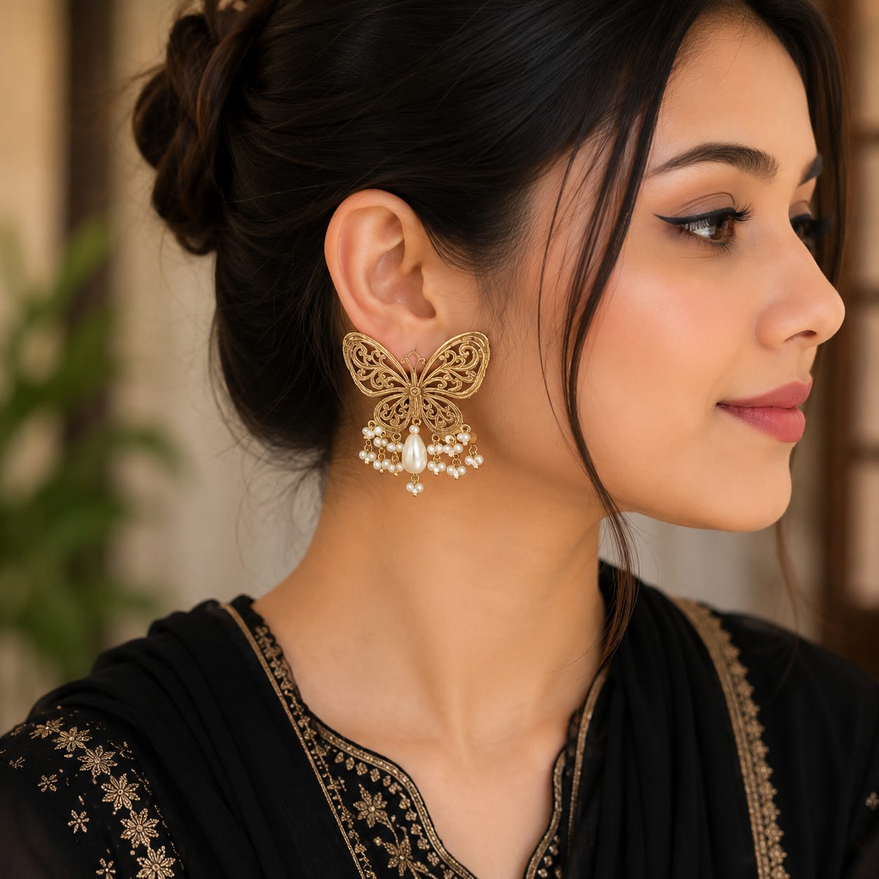 Antique Butterfly Earring - Mala Kangan