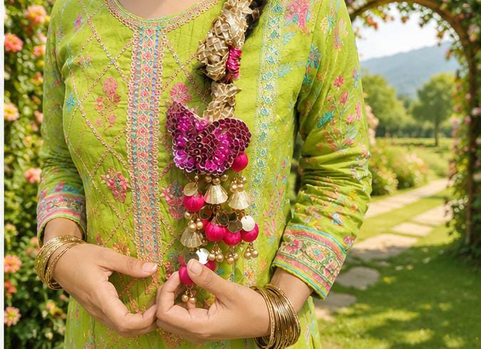 Pink Butterfly Tassel Paranda - Mala Kangan