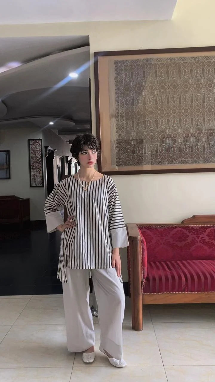 Stripe Cotton Coord Set - Urban Cut