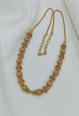 Jadau Ball Mala With Stones - Aloro Jewels