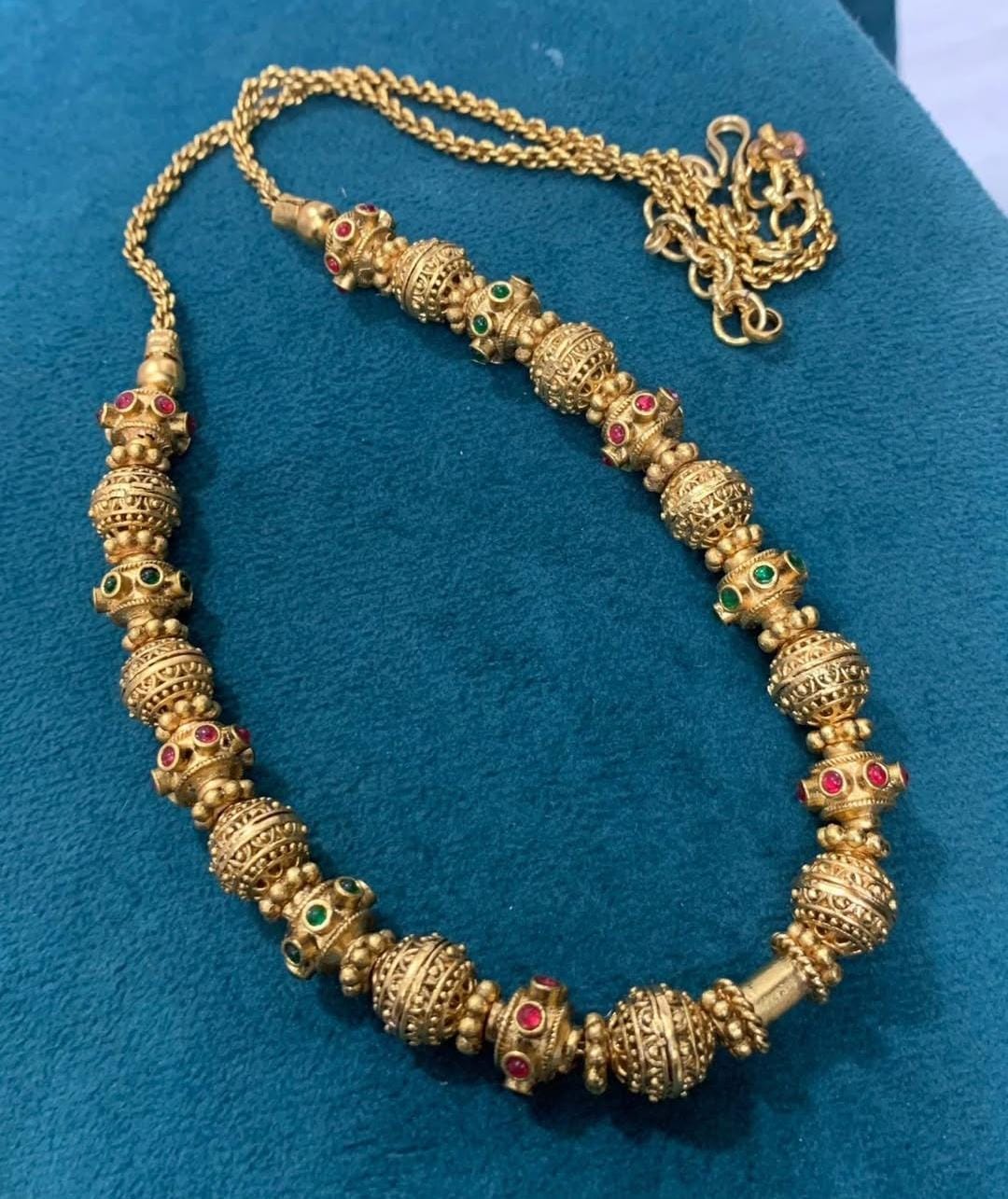 Jadau Ball Mala With Stones - Aloro Jewels