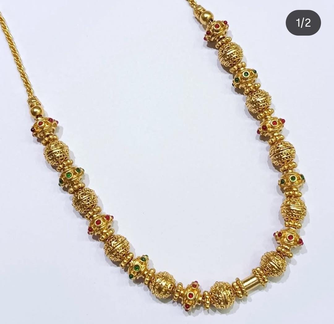 Jadau Ball Mala With Stones - Aloro Jewels