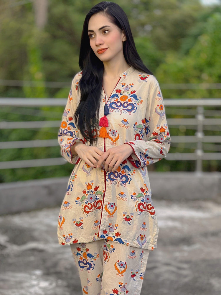 2 Piece Cotton Printed Co- Ord Set - Urban Cut