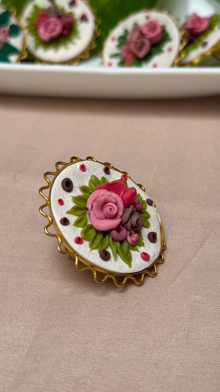 Festive Floral Embroided Ring - Clay Boutique