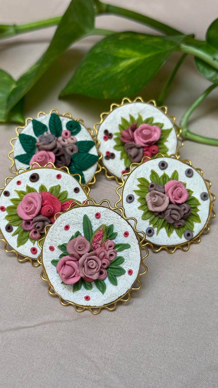 Festive Floral Embroided Ring - Clay Boutique