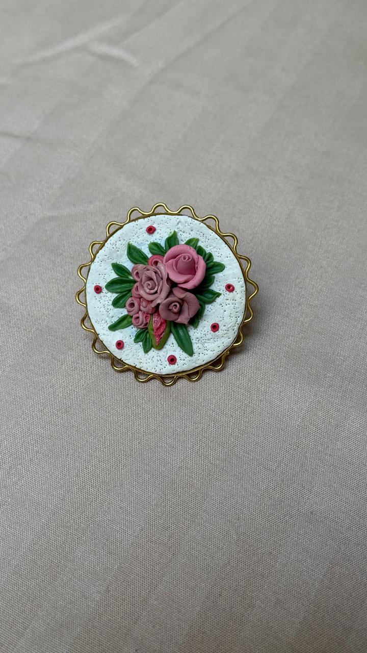 Festive Floral Embroided Ring - Clay Boutique