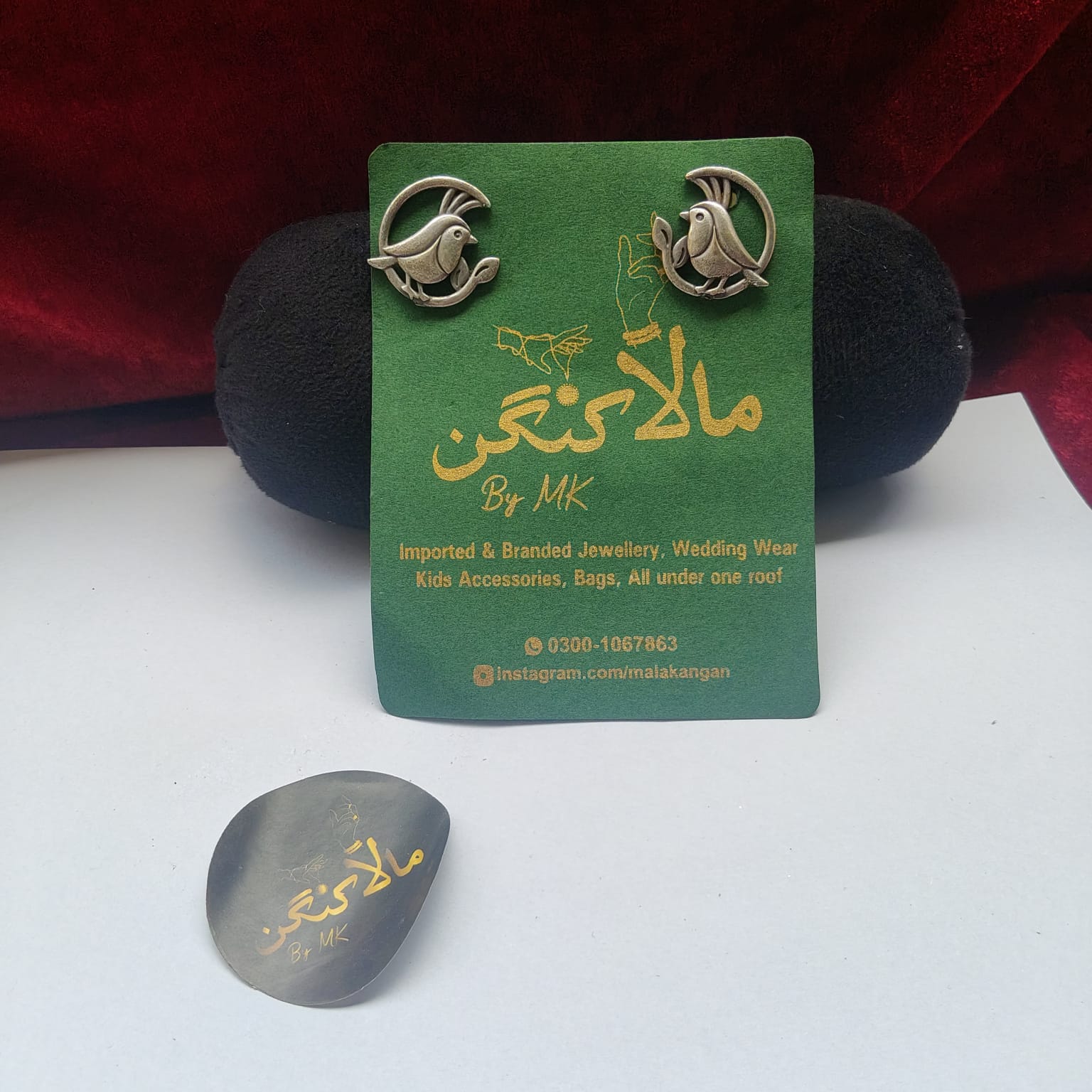 Oxidized Sparrow Earring - Mala Kangan